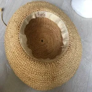 Seala raffia straw summer hat, blue and white summer hat seala | Accessories | Seala Raffia Straw Summer Hat Blue And  main image 3